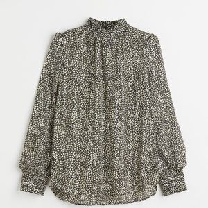 Floral Wide Cute Satin Material Blouse